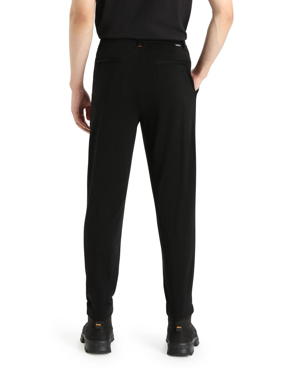 Pantalon Icebreaker MerinoFine™ Interlock Homme Noir | FR 1119GSOL